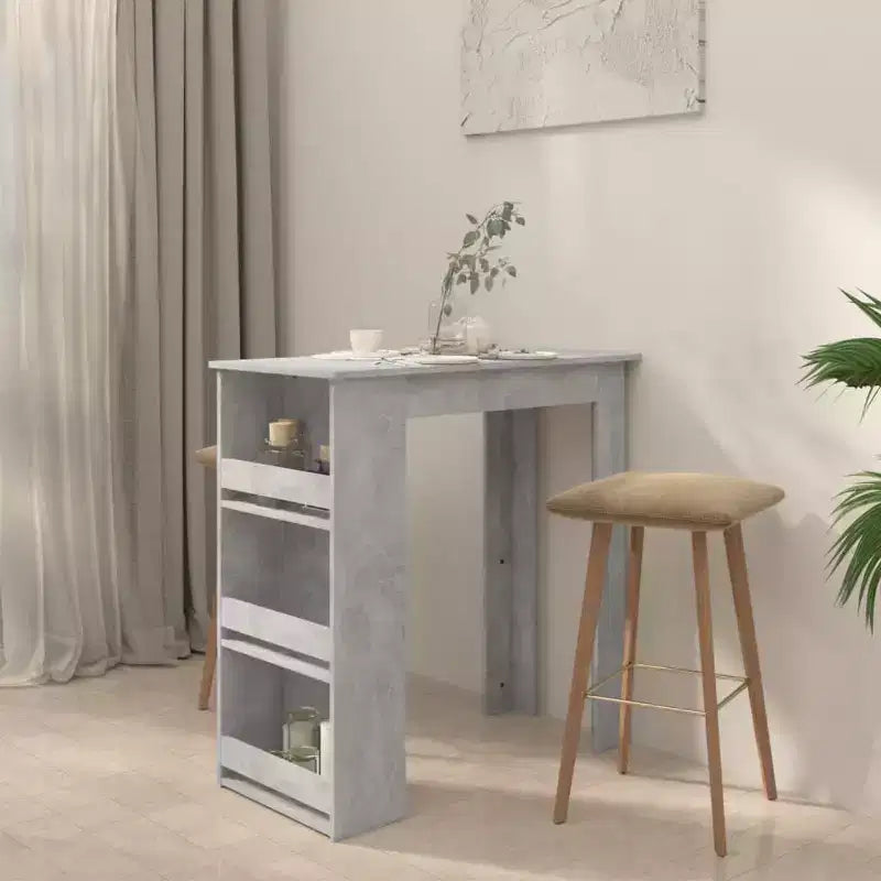 Table de bar avec étagère de rangement - Design moderne pour salle à manger et cuisine