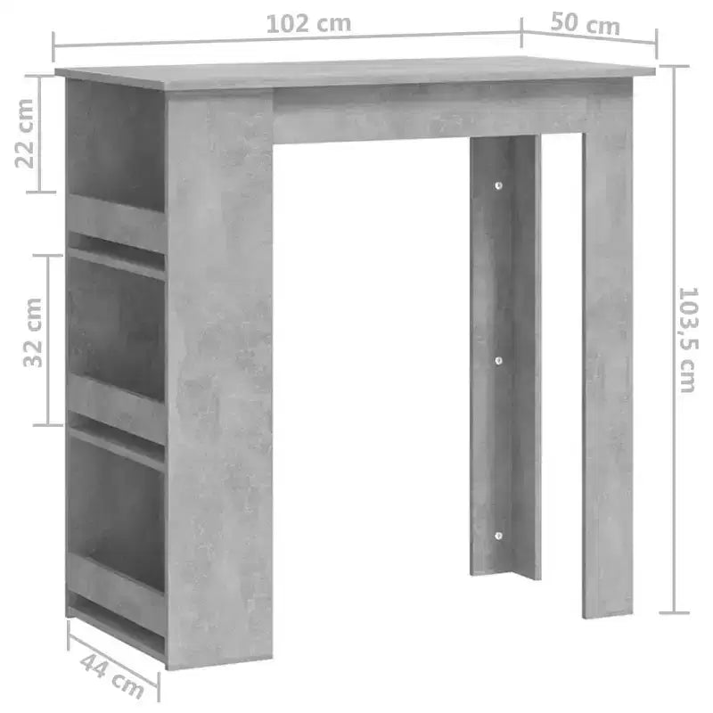 Table de bar avec étagère de rangement - Design moderne pour salle à manger et cuisine