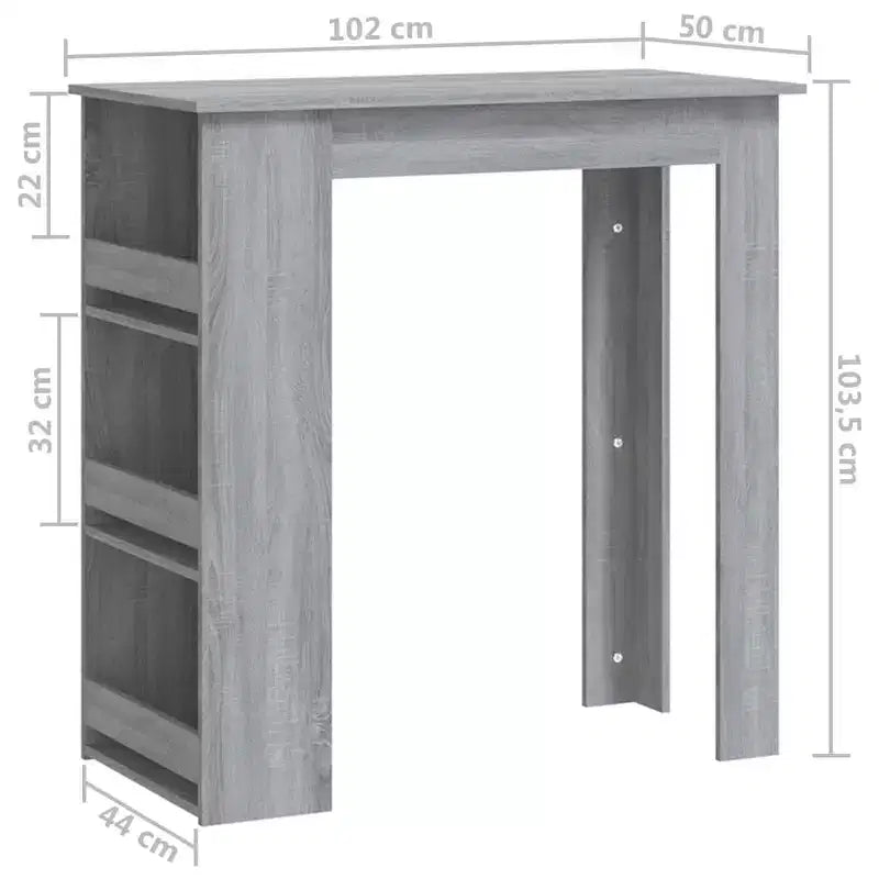 Table de bar avec étagère de rangement - Design moderne pour salle à manger et cuisine
