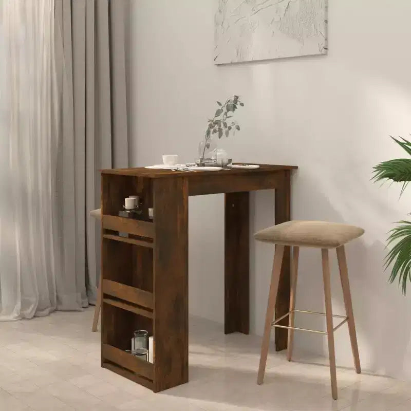 Table de bar avec étagère de rangement - Design moderne pour salle à manger et cuisine