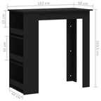 Table de bar avec étagère de rangement - Design moderne pour salle à manger et cuisine