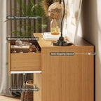 Commode, 32 po de large, commode moderne cannelée avec poignées en métal, organisateur de rangement pour vêtements à 4 tiroirs
