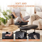 Chaise de bureau ergonomique pour s'asseoir en tailleur, chaise de méditation pivotante à 360°, chaises de bureau à genoux réglables en hauteur, pour la maison