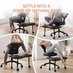 Chaise de bureau ergonomique pour s'asseoir en tailleur, chaise de méditation pivotante à 360°, chaises de bureau à genoux réglables en hauteur, pour la maison
