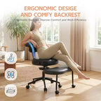 Chaise de bureau ergonomique pour s'asseoir en tailleur, chaise de méditation pivotante à 360°, chaises de bureau à genoux réglables en hauteur, pour la maison