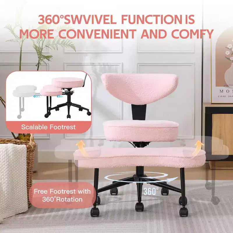 Chaise de bureau ergonomique pour s'asseoir en tailleur, chaise de méditation pivotante à 360°, chaises de bureau à genoux réglables en hauteur, pour la maison