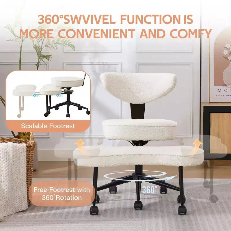 Chaise de bureau ergonomique pour s'asseoir en tailleur, chaise de méditation pivotante à 360°, chaises de bureau à genoux réglables en hauteur, pour la maison