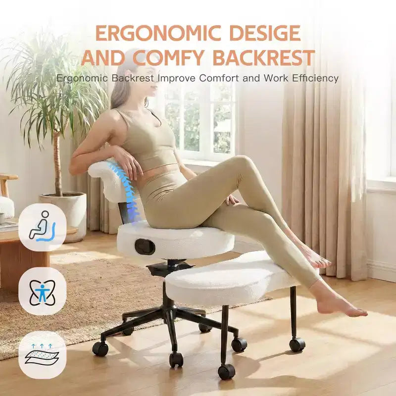 Chaise de bureau ergonomique pour s'asseoir en tailleur, chaise de méditation pivotante à 360°, chaises de bureau à genoux réglables en hauteur, pour la maison