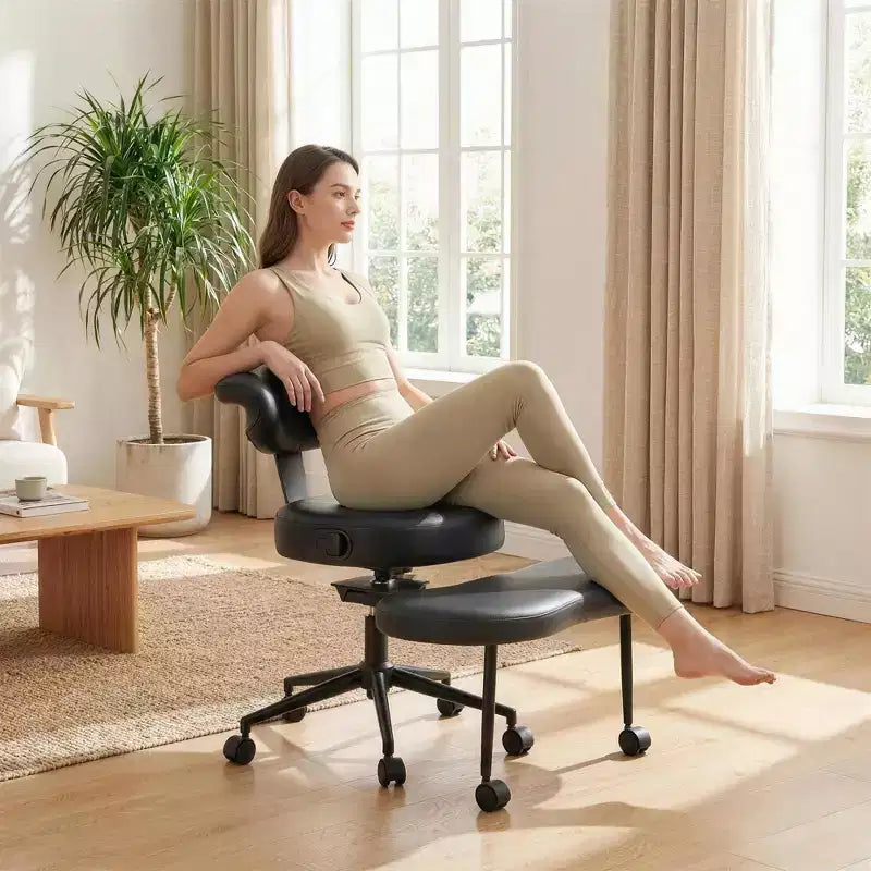 Chaise de bureau ergonomique pour s'asseoir en tailleur, chaise de méditation pivotante à 360°, chaises de bureau à genoux réglables en hauteur, pour la maison
