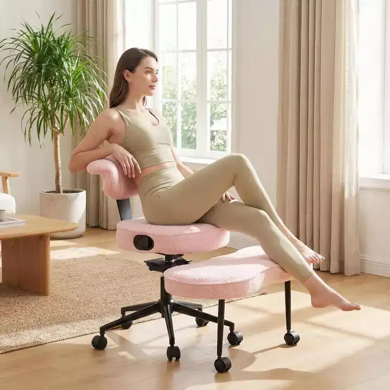 Chaise de bureau ergonomique pour s'asseoir en tailleur, chaise de méditation pivotante à 360°, chaises de bureau à genoux réglables en hauteur, pour la maison