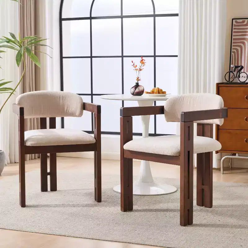 Christopher Knight Home Zane Chaises de salle à manger modernes en bois d'hévéa rembourrées avec dossier Louis (lot de 2)