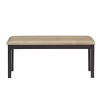 Kensington Black Wood Dining Bench - Black/Beige - iNSPIRE Q