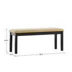 Banc de salle à manger Kensington en bois noir – Noir/Beige – iNSPIRE Q