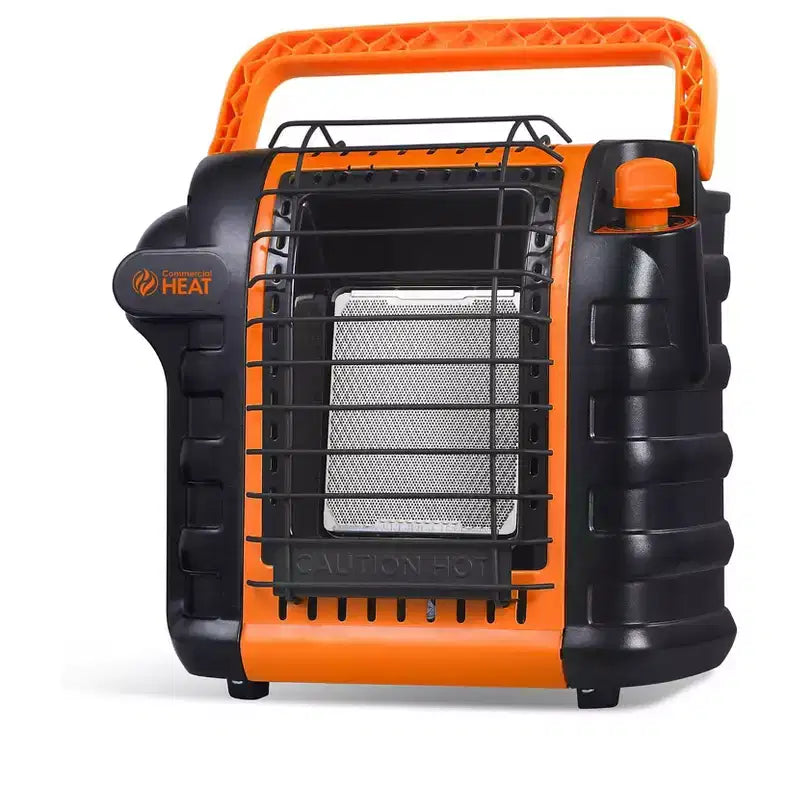 Commercial Heat 9000 BTU Portable Propane Heater for Outdoor Use, For Up To 300 Sq. Ft., 2 Heat Settings, Connects to 1 lb. Propane Tank, Orange
