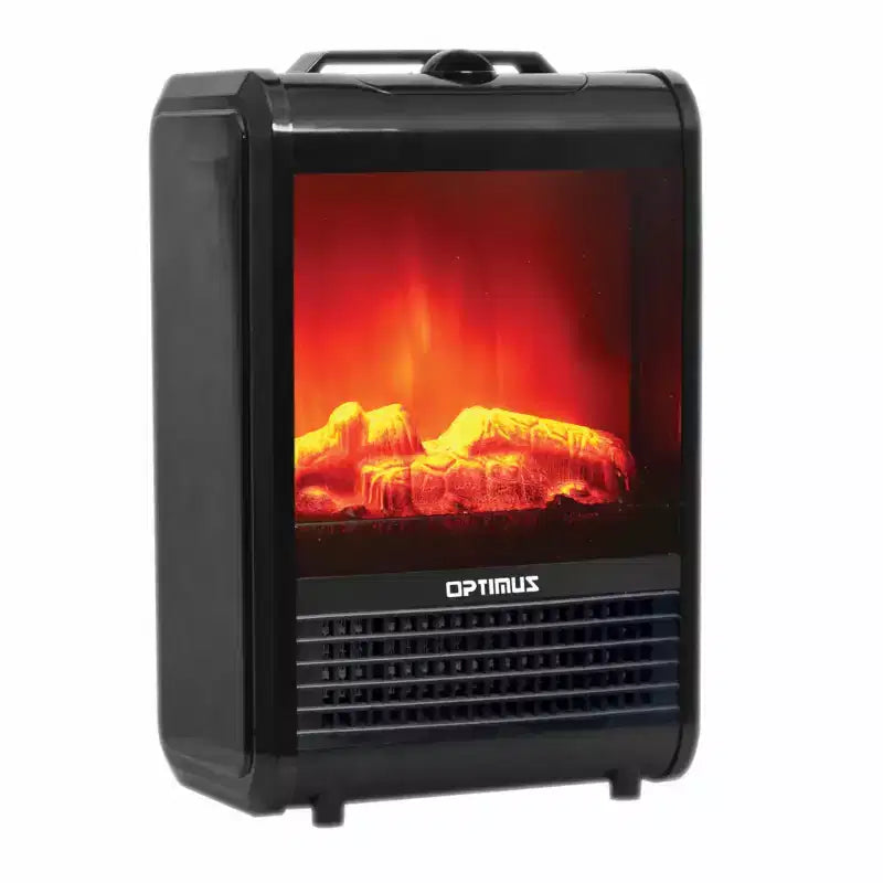 1,200-Watt-Max Mini Electric Flame-Effect Fireplace Heater, H-9300