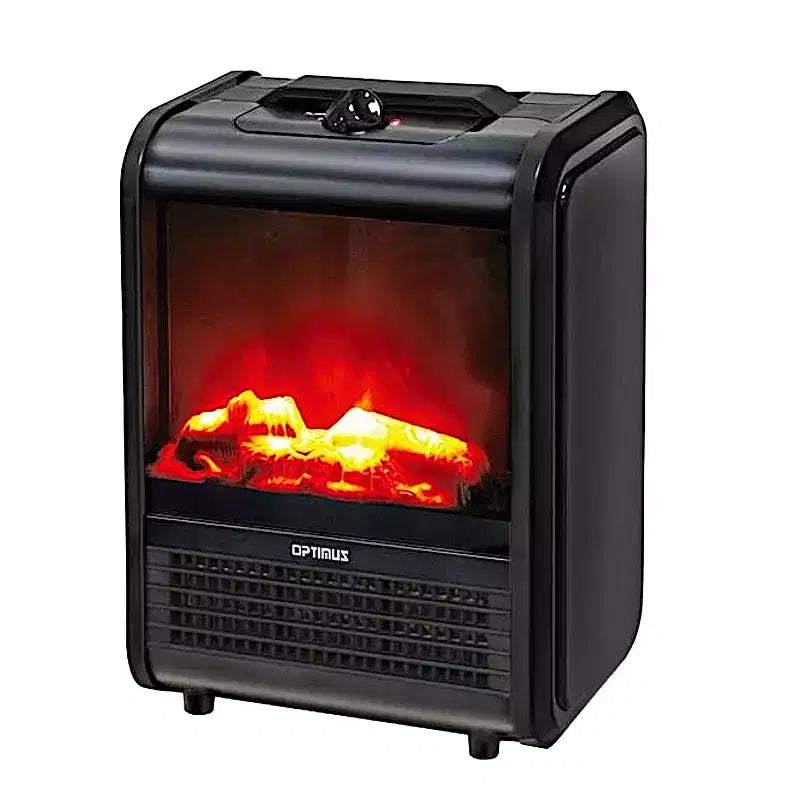 1,200-Watt-Max Mini Electric Flame-Effect Fireplace Heater, H-9300