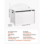 Banc de rangement pour enfants VEVOR, Coffre à jouets en bois avec dossier, Grand meuble de rangement avec charnière de sécurité, Banc de rangement pour tout-petits pour salle de jeux, Blanc