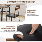 Ensemble table à manger 5 pièces Costway, table de cuisine et 4 chaises sans accoudoirs avec assise rembourrée