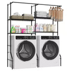 Laundry Shelf Over Washer Dryer, 6-Tier 57.8W x 22D x 77.4H Carbon Steel Storage Shelves with Hanging Rods
