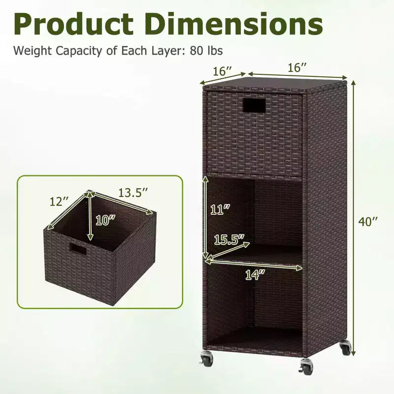 Meuble de rangement extérieur Costway avec étagères et tiroir amovible pour porche marron/noir/gris mélangé