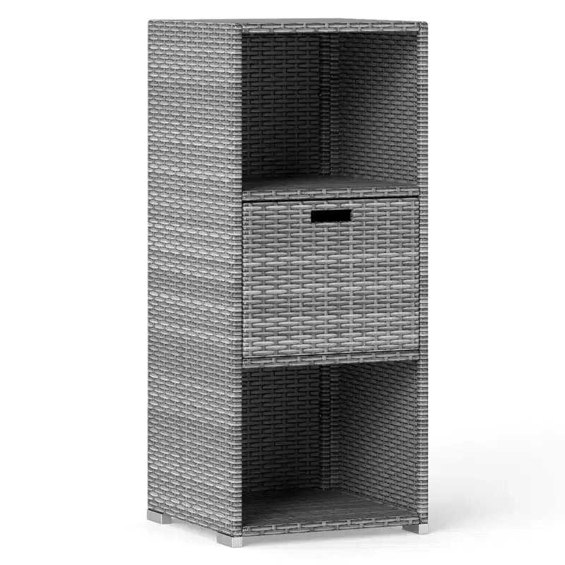 Meuble de rangement extérieur Costway avec étagères et tiroir amovible pour porche marron/noir/gris mélangé