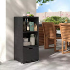 Meuble de rangement extérieur Costway avec étagères et tiroir amovible pour porche marron/noir/gris mélangé