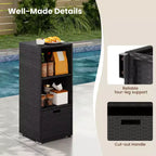 Meuble de rangement extérieur Costway avec étagères et tiroir amovible pour porche marron/noir/gris mélangé
