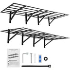 Shelving 2 Packs 2x6ft Garage Tube Storage Rack with Heavy Duty Ceiling Mount, Floating Shelves for Wall, Storage Shelves, Adjustable Hooks