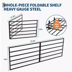 Étagère, lot de 2, support de rangement mural de garage 2x6 pieds avec fixation au plafond robuste, étagères flottantes murales, étagères de rangement, crochets réglables