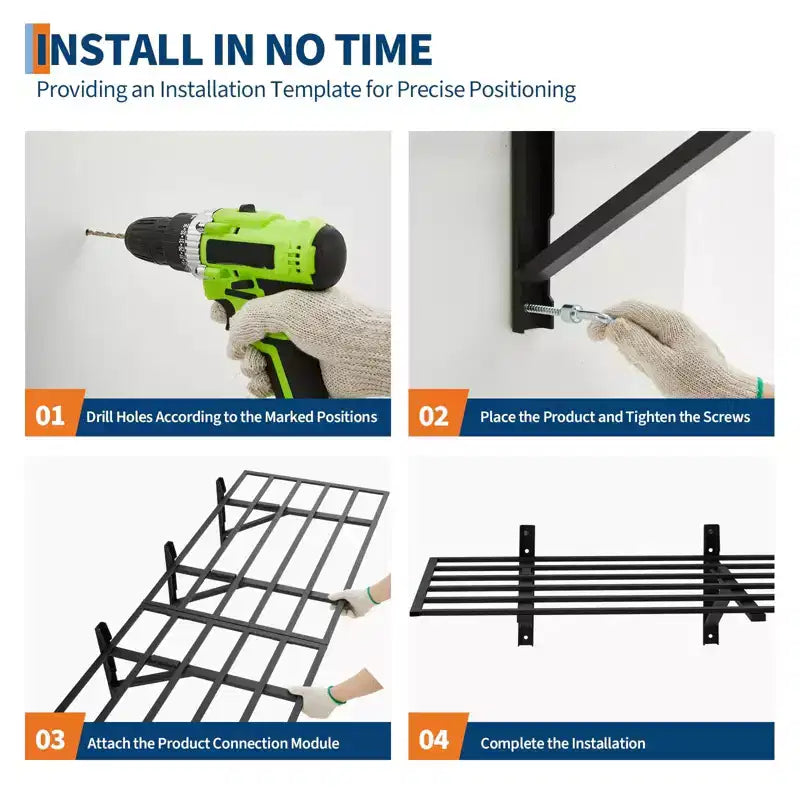 Étagère, lot de 2, support de rangement mural de garage 2x6 pieds avec fixation au plafond robuste, étagères flottantes murales, étagères de rangement, crochets réglables