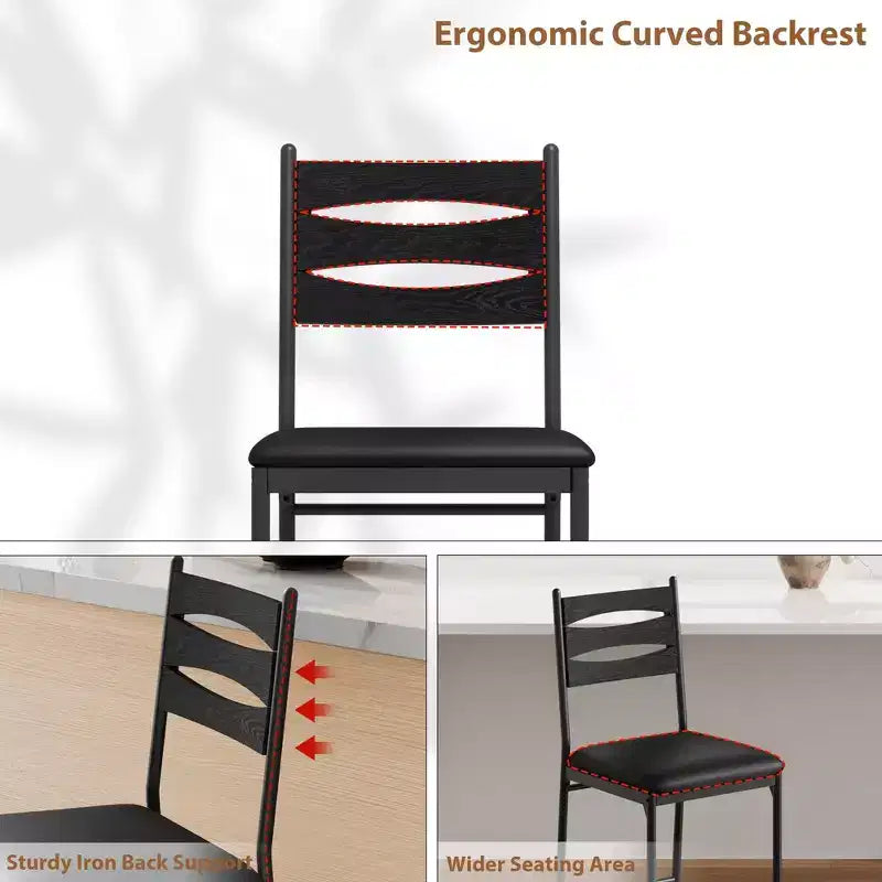 Lot de 2/4 tabourets de bar, chaises de bar hauteur comptoir avec dossier et coussin épais, tabourets rembourrés en cuir PU avec cadre en métal pour cuisine, salle à manger
