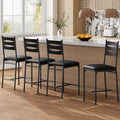 Lot de 2/4 tabourets de bar, chaises de bar hauteur comptoir avec dossier et coussin épais, tabourets rembourrés en cuir PU avec cadre en métal pour cuisine, salle à manger