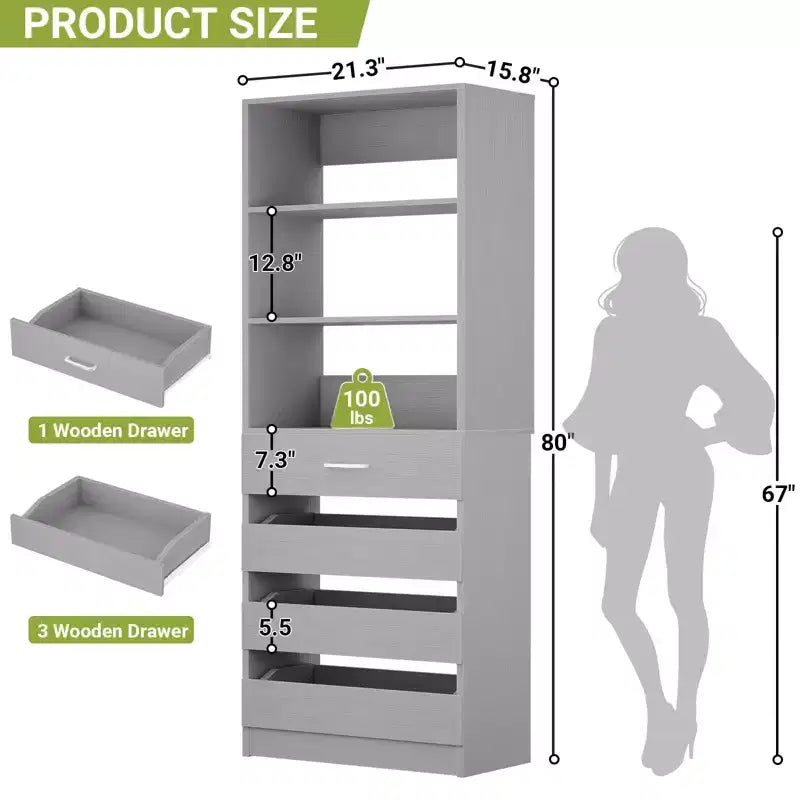 Armoire de cuisine Besiost 80H avec tiroirs