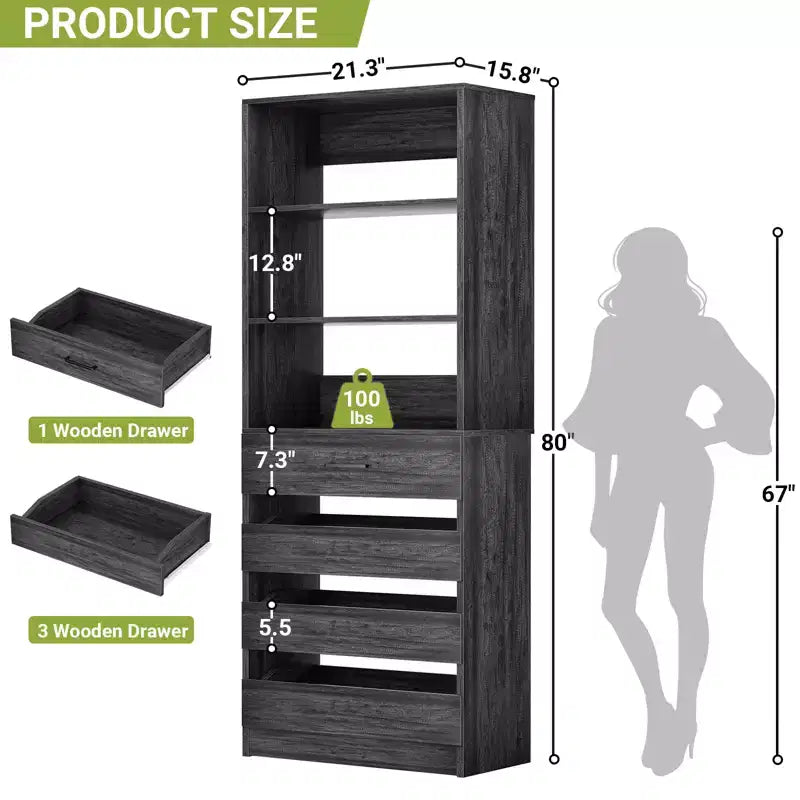 Armoire de cuisine Besiost 80H avec tiroirs