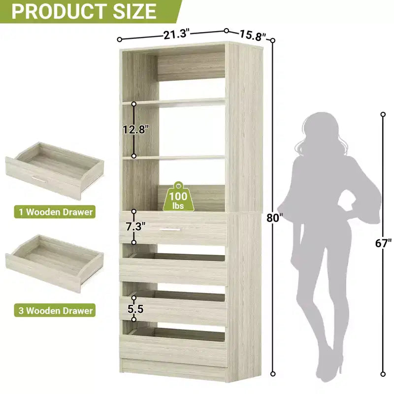 Armoire de cuisine Besiost 80H avec tiroirs
