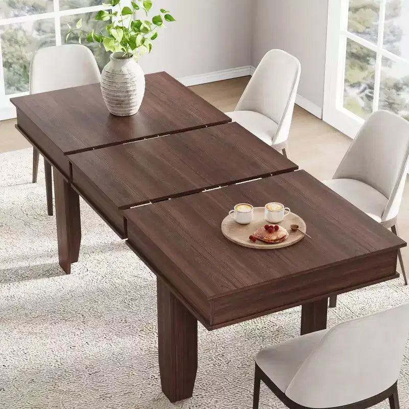 Table à manger extensible en bois massif pour 6 à 10 personnes, de 160 cm à 220 cm - Montage facile pour cuisine et salle à manger, chaises non incluses