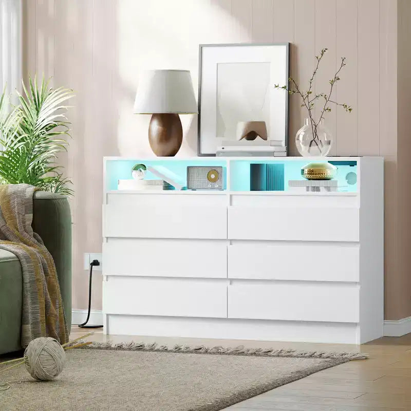 Commode moderne à 6 tiroirs, commodes d'appoint, pour chambre, salon, entrée