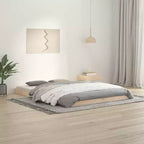 vidaXL Cadre de lit au sol Naturel 213,5 x 104 x 9 cm Bois de pin massif