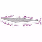 vidaXL Cadre de lit au sol Naturel 213,5 x 104 x 9 cm Bois de pin massif