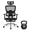 Ergonomic Mesh Office Chair, Adjustable Lumbar High Back Desk Chair 300lbs, 4D Flip-Up Arms, 3-Level Tilt Backrest, 3D Headrest, PU Wheels