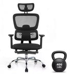 Ergonomic Mesh Office Chair, Adjustable Lumbar High Back Desk Chair 300lbs, 4D Flip-Up Arms, 3-Level Tilt Backrest, 3D Headrest, PU Wheels