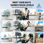Chaise de bureau ergonomique en maille, Chaise de bureau à dossier haut avec support lombaire réglable 136 kg, Accoudoirs relevables 4D, Dossier inclinable sur 3 niveaux, Appuie-tête 3D, Roues en PU