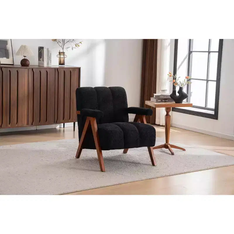 ModernLuxe Fauteuil d'appoint rembourré, Fauteuil simple, Fauteuil ergonomique, Fauteuil de lecture rembourré, Fauteuil de loisirs, Chenille