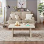 Table basse de salon moderne en similicuir marbre Cavira de Roundhill Furniture