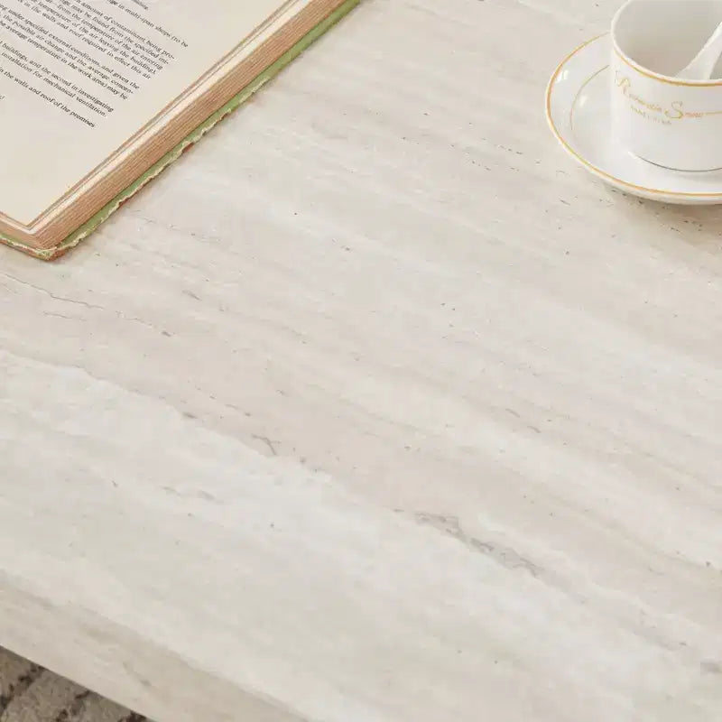 Table basse de salon moderne en similicuir marbre Cavira de Roundhill Furniture