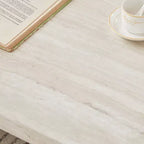 Table basse de salon moderne en similicuir marbre Cavira de Roundhill Furniture
