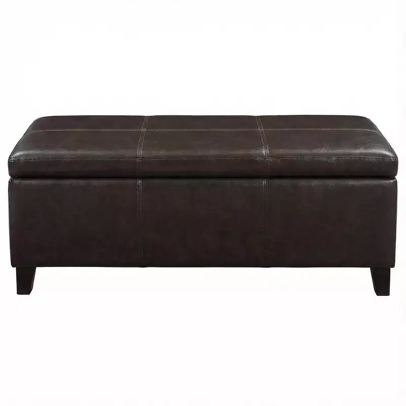 Banc de rangement ottoman rembourré en similicuir Pamela GDFStudio