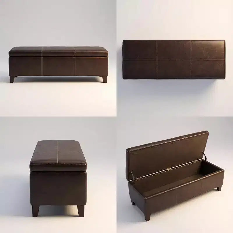 Banc de rangement ottoman rembourré en similicuir Pamela GDFStudio