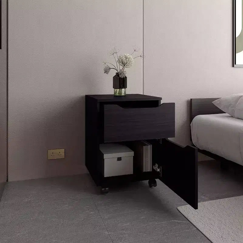 Table de chevet moderne épurée Ethan à étagères ouvertes pour chambre ou salon