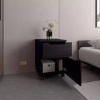 Table de chevet moderne épurée Ethan à étagères ouvertes pour chambre ou salon